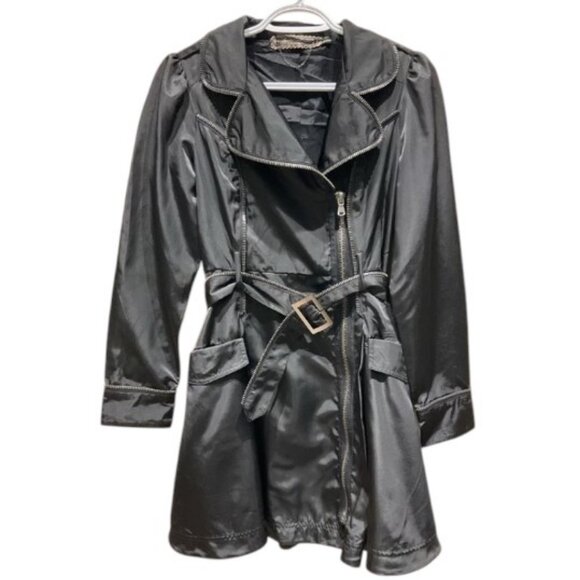 Twelve by Twelve black zip up trench coat size S - Picture 1 of 3